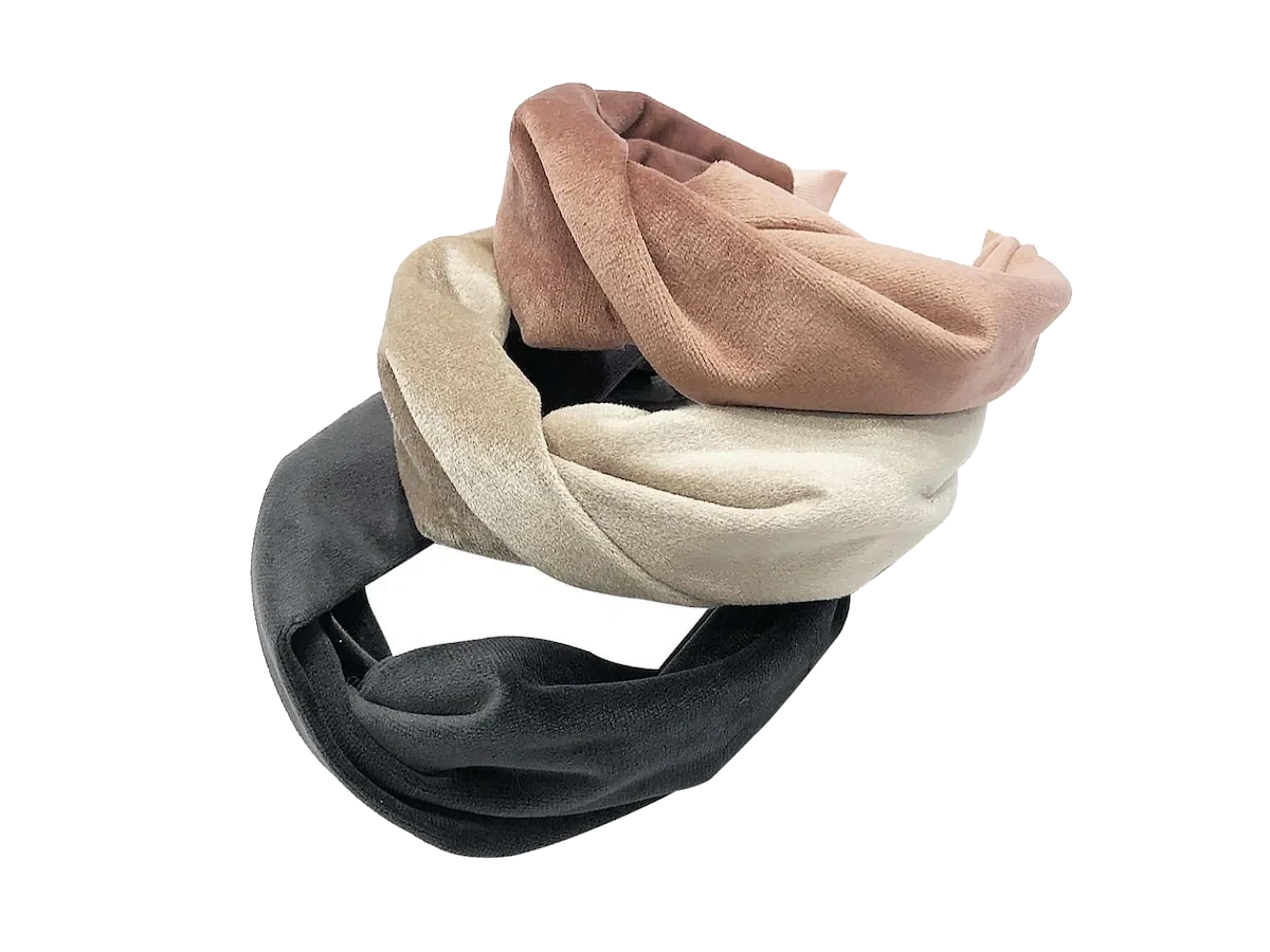 Dark Velor Folded Hair Hoop