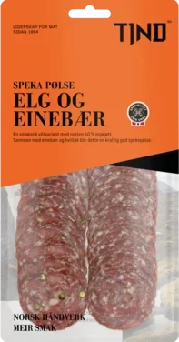Speket Pølse Elg og Einerbær 80g