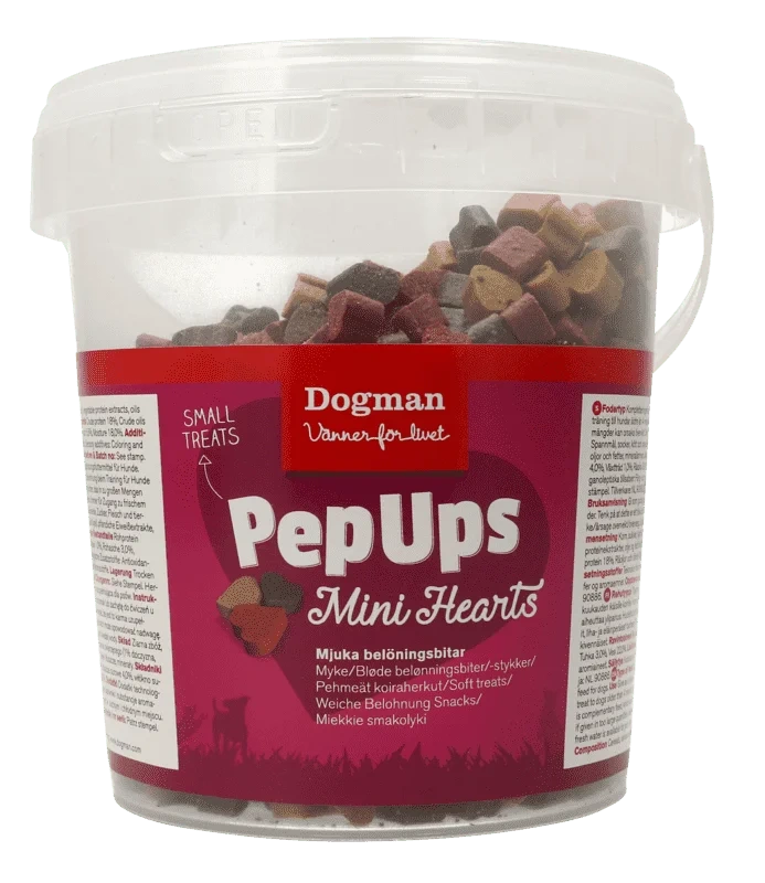 Pep Ups Mini Hearts Kylling&Vilt 450g