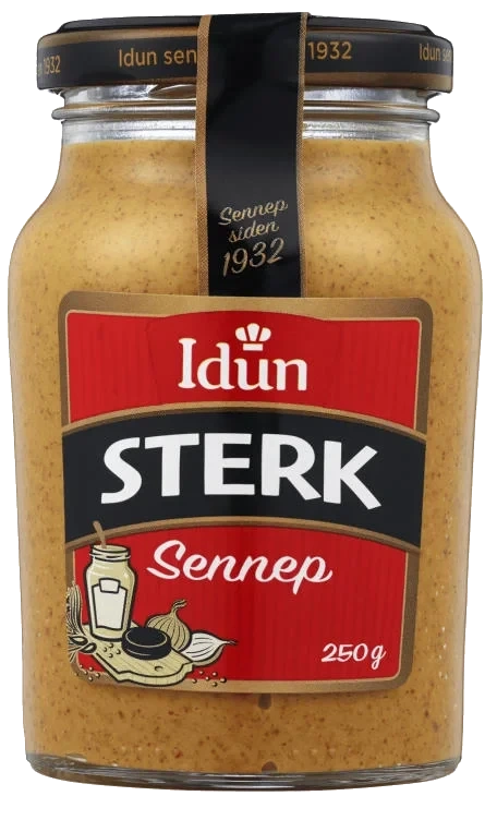 Sennep Sterk 250g glass Idun