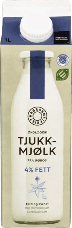 Økologisk Tjukkmjølk Fra Røros 4% Fett