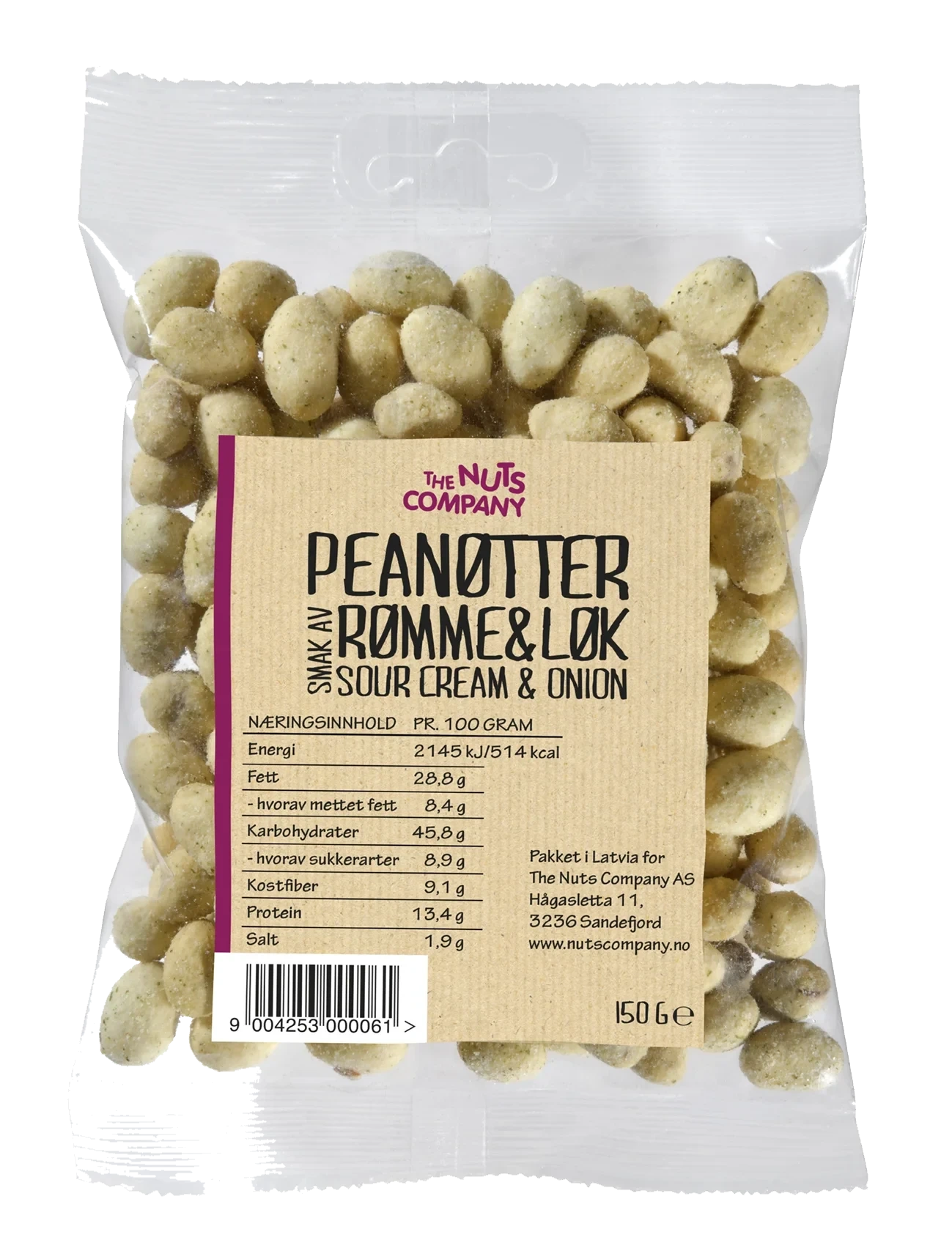 Peanøtter Rømme&Løk 150g The Nuts Company