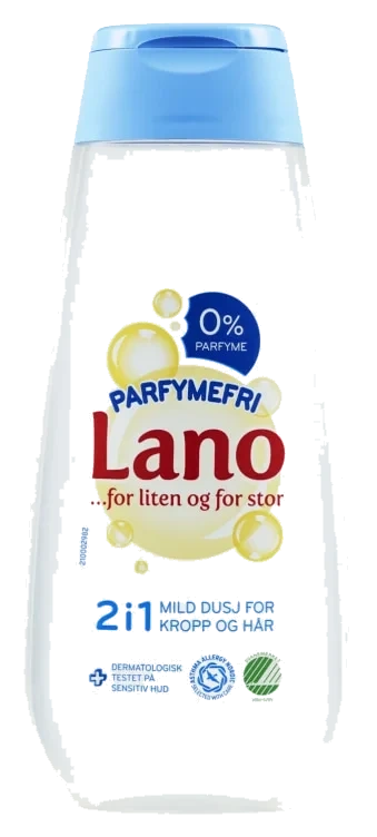 Lano Dusj 2i1 Mild Parfymefri 250ml