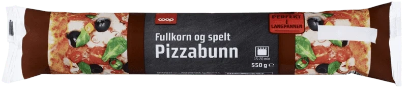Coop Pizzabunn Fullkorn og Spelt 550g