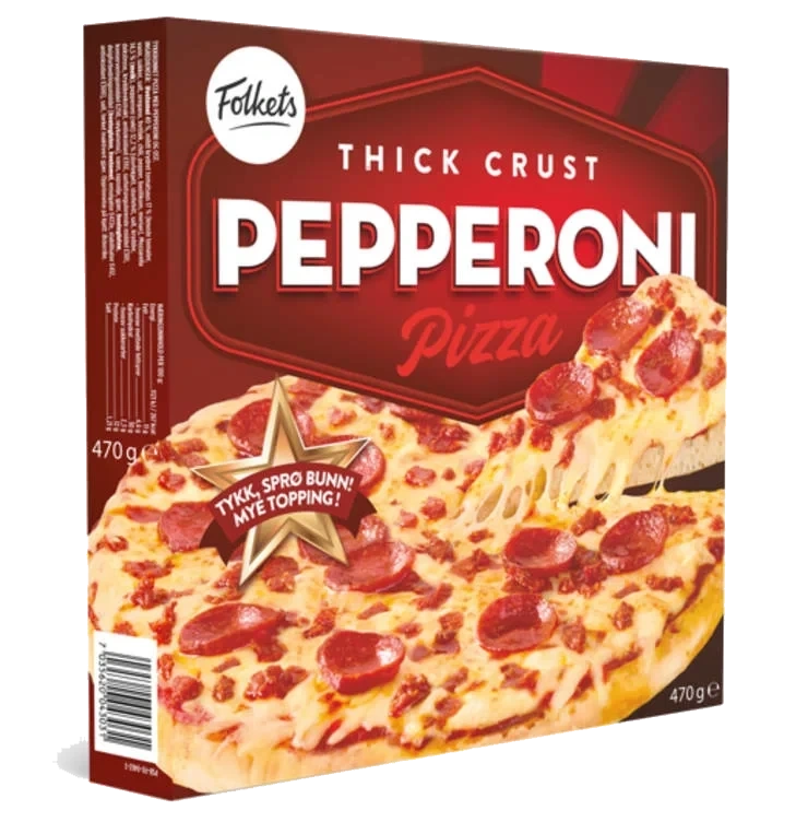 Pizza Pepperoni Thick Crust 460g Folkets