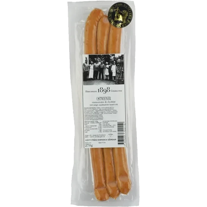 Korv Ostwiener 270g Hirschmans Charkuteri