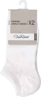Wool Anklesocks X2 White 41-45 pr