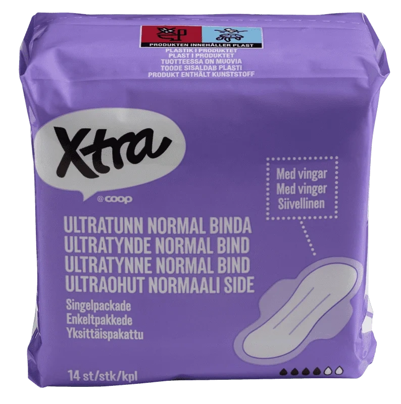 X-tra Bind Normal med Vinger 14stk