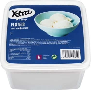 Xtra Fløteis Vanilje 3l Coop