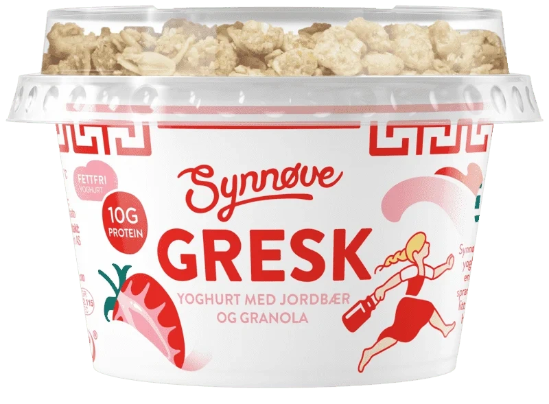 Synnøve Gresk Yoghurt Jordbær og Granola 165g