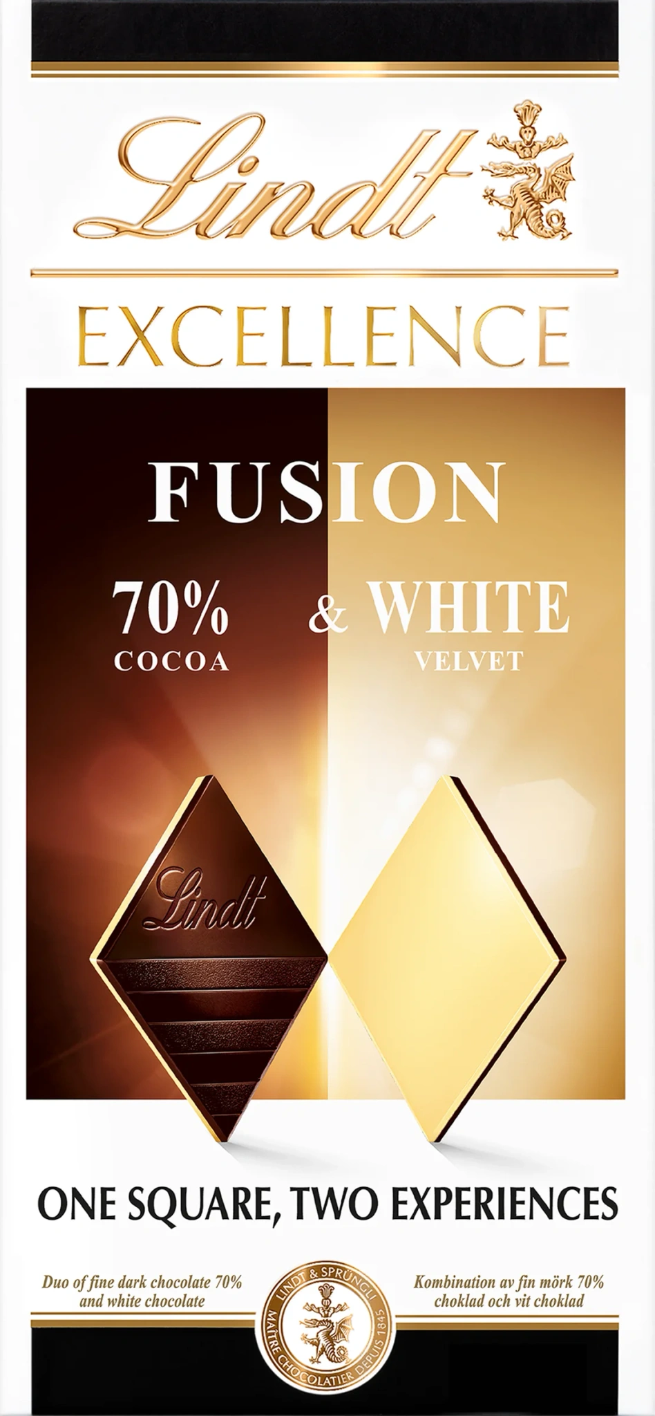 Choklad Excellence Fusion 70% & white