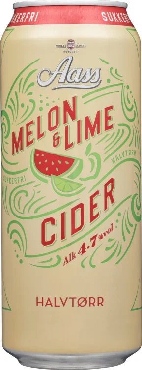 Aass Cider Melon&Lime Sukkerfri 0,5l boks