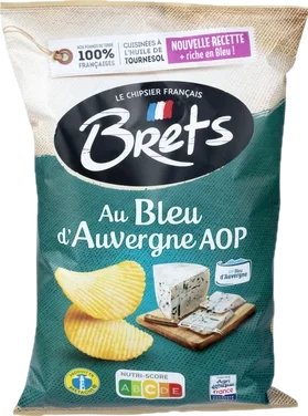 Potetchips m/bleu D'auvergne 125g Brets