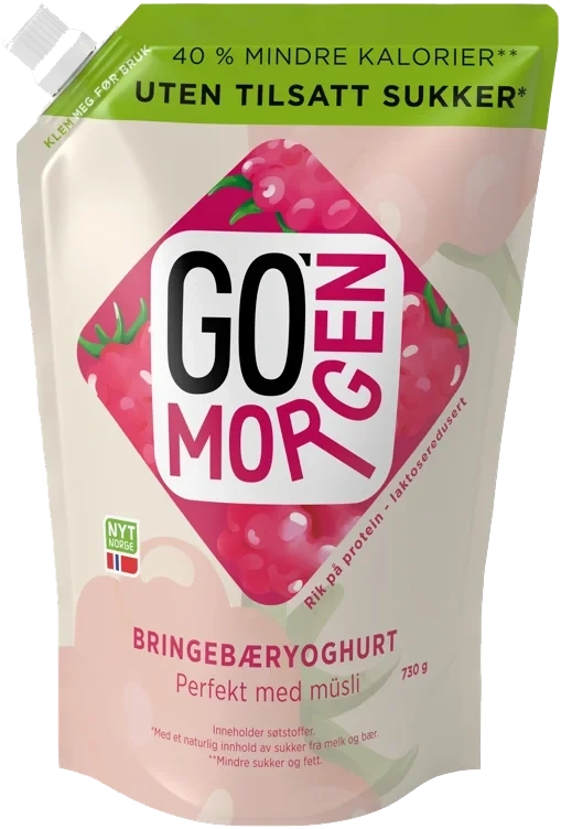 Go Morgen Yoghurt Bringebær uten 730g Tine