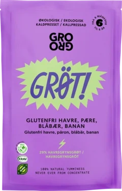 Grøt med Blåbær og Pære 100g Grogro