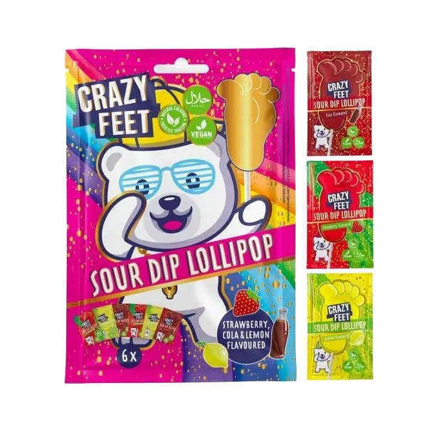 Crazy Feet - Sour Dip Lollipops x6