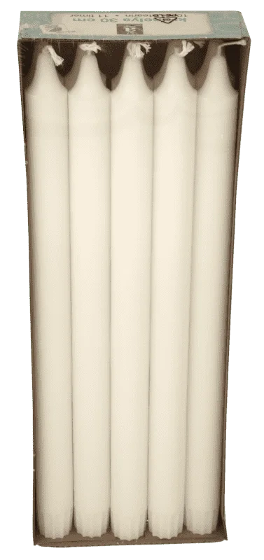Änglamark Kronelys Stearin Hvit 30cm 10pk