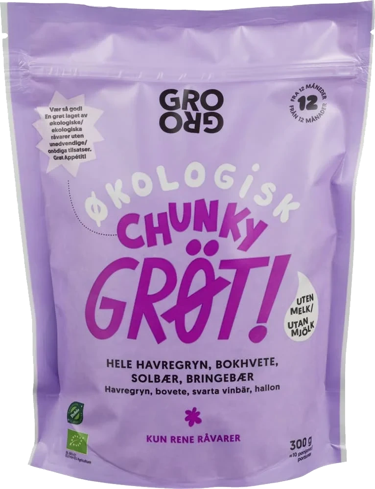 Pulvergrøt Chunky med solbær og bringebær