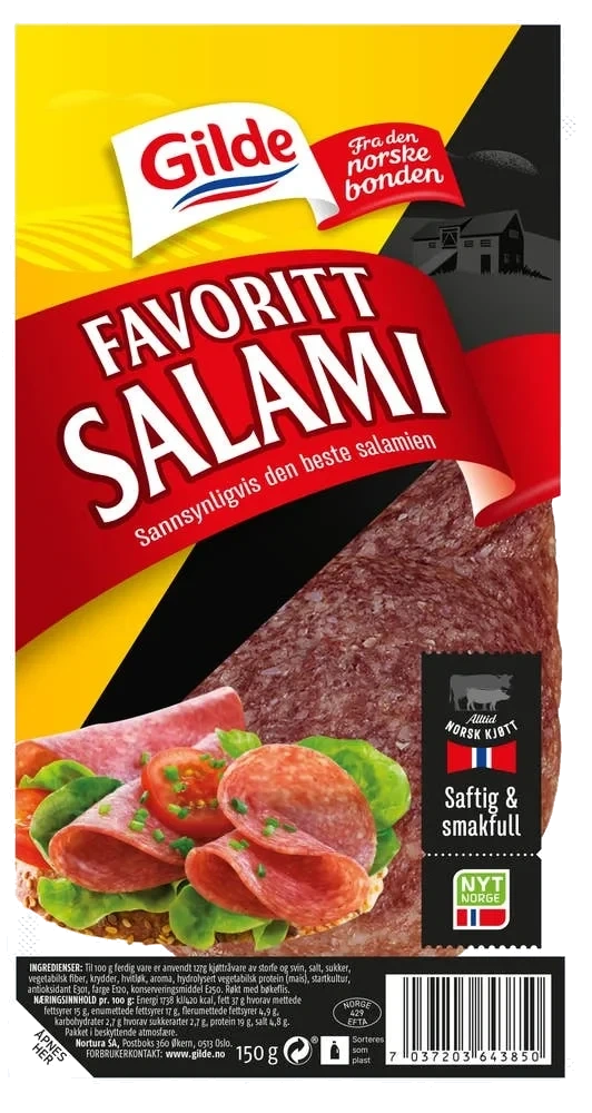 Skivet favorittsalami