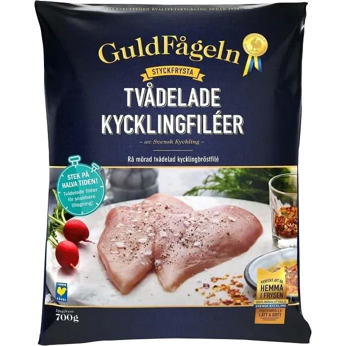 Kycklingbröstfilé 2-delad Fryst 700g Guldfågeln