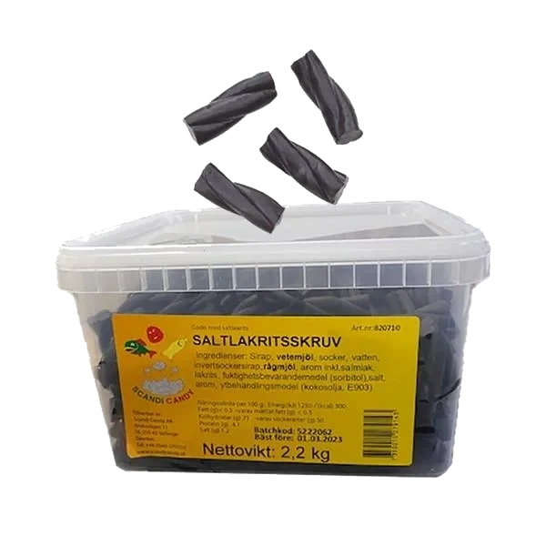 Salte Lakrisskruer 2,2 kg