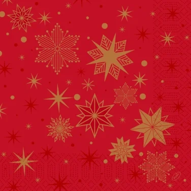 Serviett 3l40cm Stargazing Red