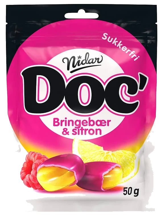 Doc Bringebær&Sitron 50g