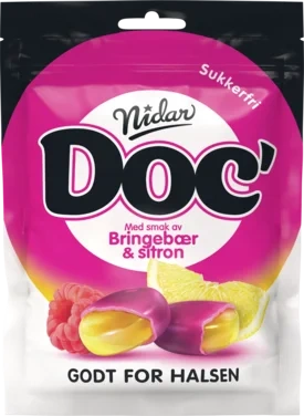 Doc' Halslinser Bringebær Sitron 50g