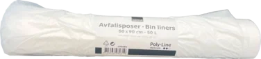 Avfallspose Hvit 60x90 12my  40sekker À 50l
