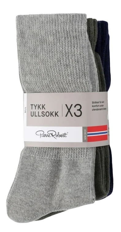 Tykk Ullsokk x3, 41-45 - Mix