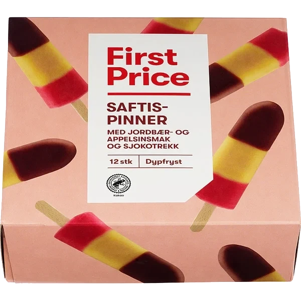 Saftis Jordbær/appelsinsmak 12stk