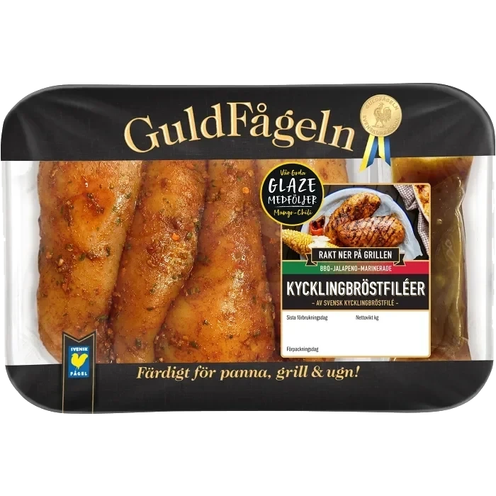 Kycklingbröstfilé Jalapeño BBQ ca 950g Guldfågeln