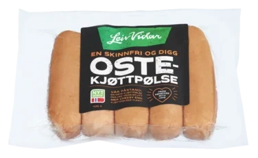 Kjøttpølse Ost Skinnfri 425g Leiv Vidar