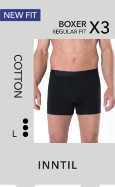 Men's Boxer, 3-pack, Black, L