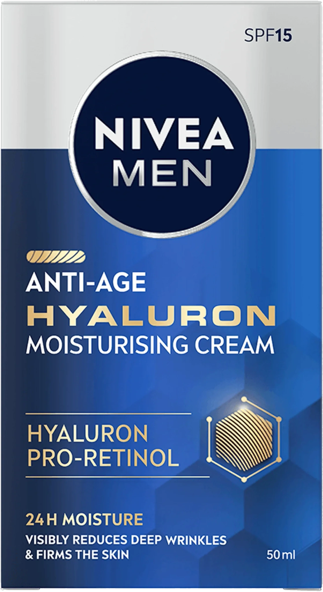 Nivea Men Anti-age Hyaluron Face Cream Spf15, 50ml