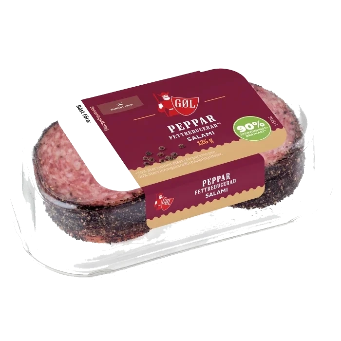Pepparsalami skivad Fettsnål 125g Göl Pölser