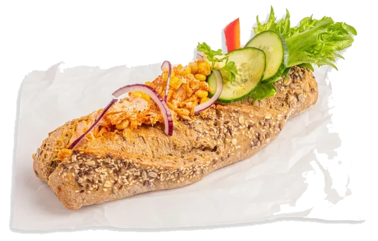 Grov baguette m/kyllingsalat