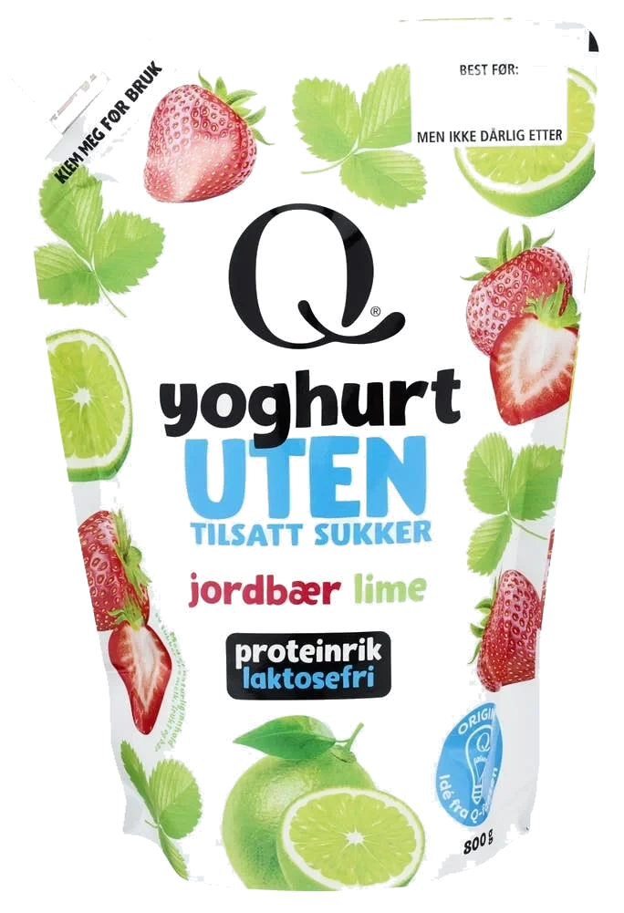 Q yoghurt jordbær og lime
