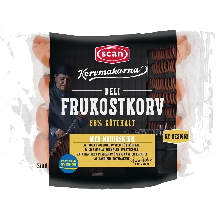 Frukostkorv Deli 68% Kötthalt 370g Scan