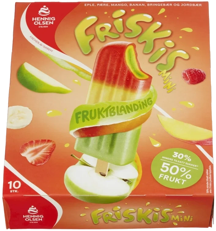 Friskis 50% Frukt Multipack 10stk Hennig Olsen