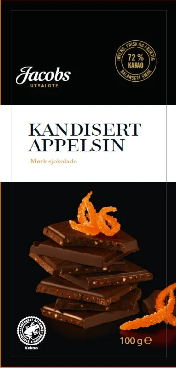 Sjokolade Mørk 70% 100g Appelsin Jacobs Utvalgte
