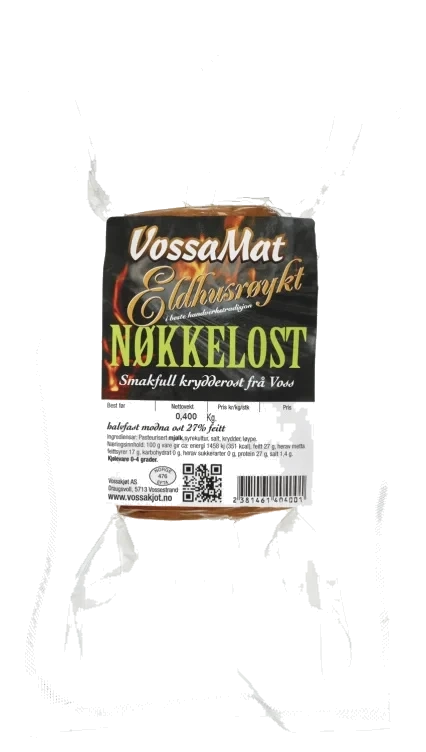 Eldhusrøykt Nøkkelost Ca 400g Vossakjøt