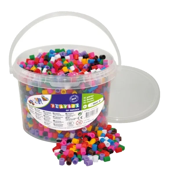 Xl - Rørperler- Fargemiks 2800 Stk I Bøtte