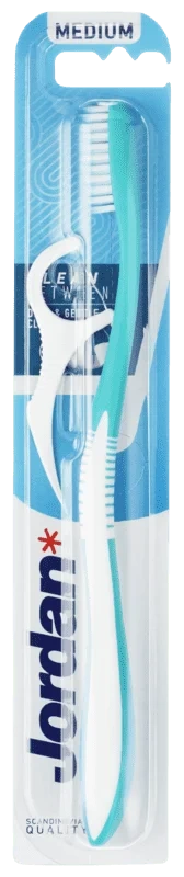 Jordan Tannbørste Clean Between med Flosser Medium