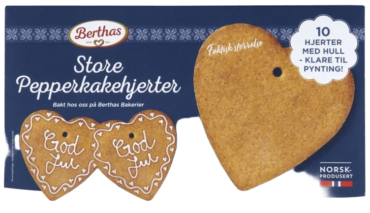 Pepperkakehjerter 410 g store