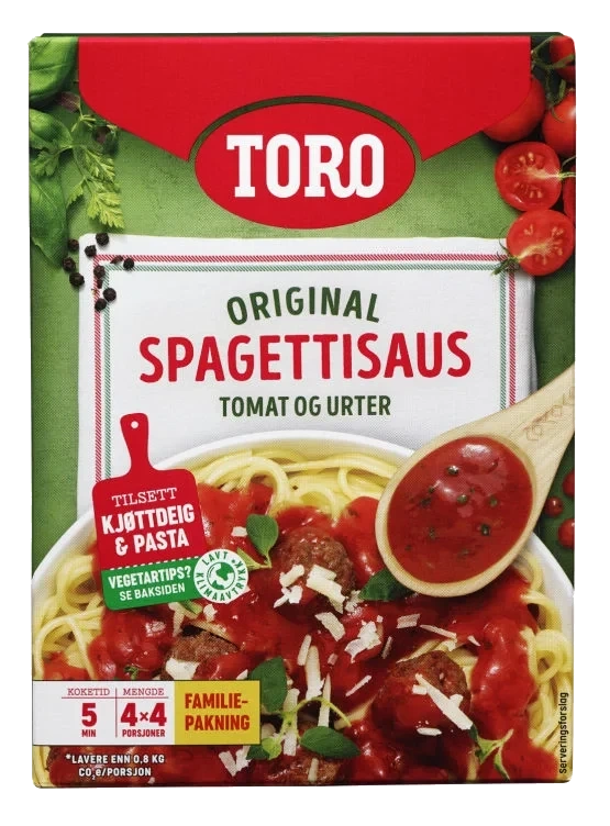 Toro Spagettisaus Familiepk 4x53g Toro