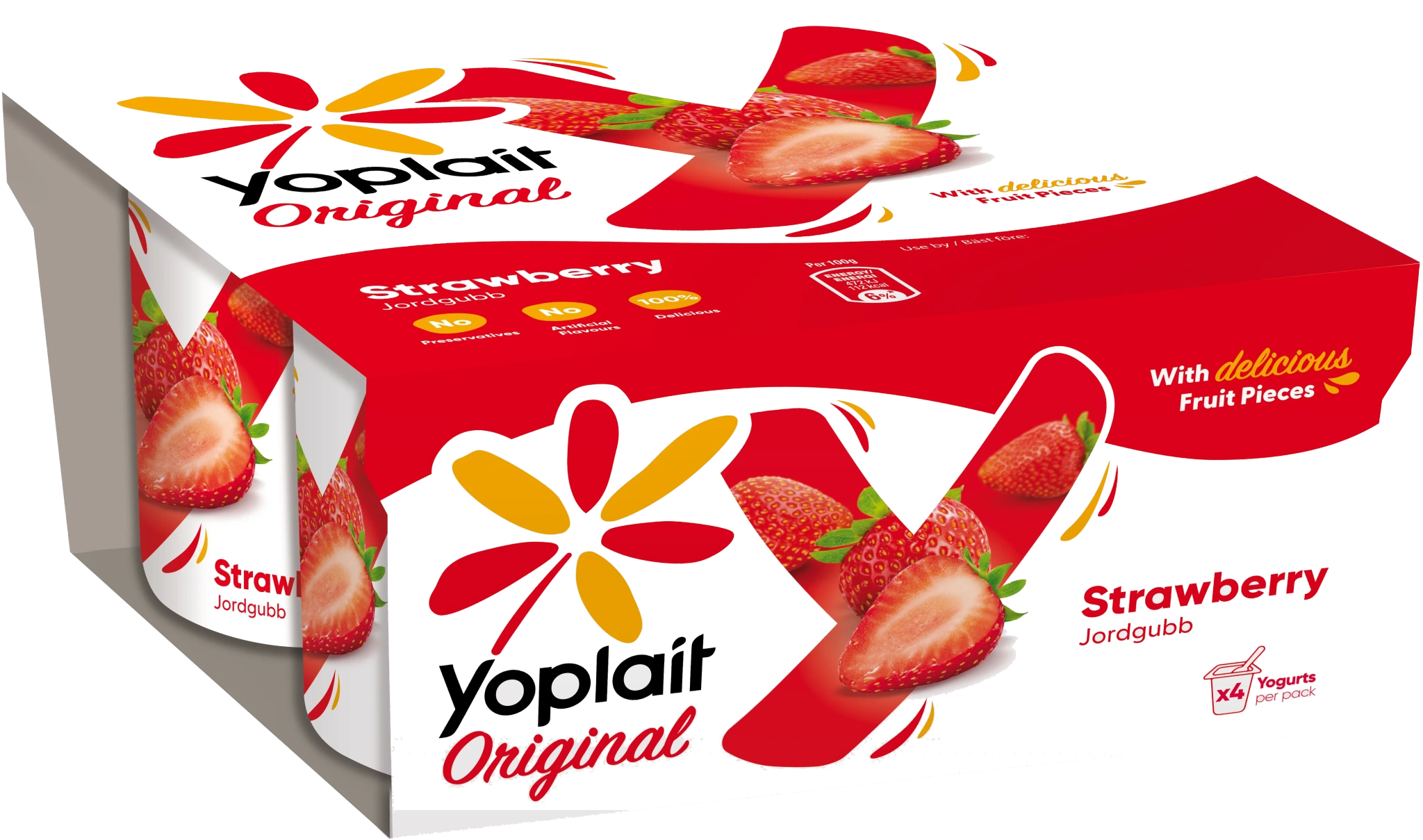 Yoghurt Jordgubb 2,3% 4-pack