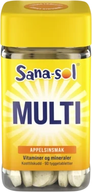 Mulitvitamin Appelsin 90stk Sana-Sol