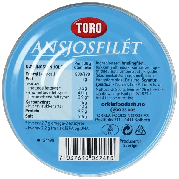 Ansjosfilet 200g Toro