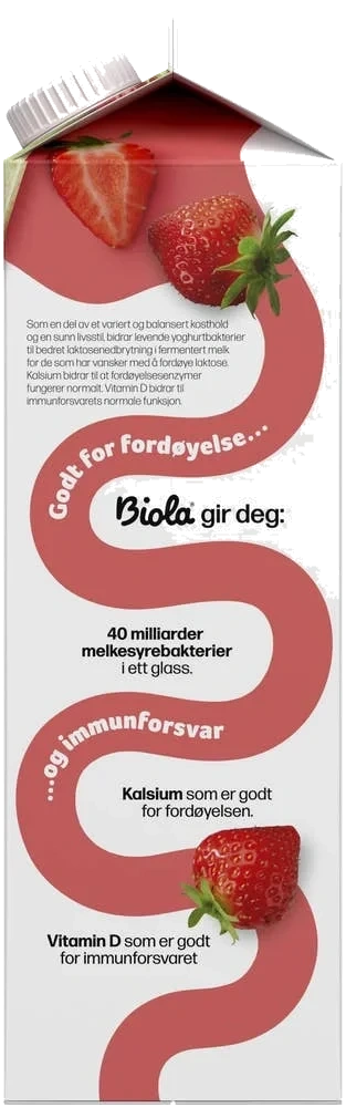 Biola® yoghurtdrikk jordbær & rabarbra